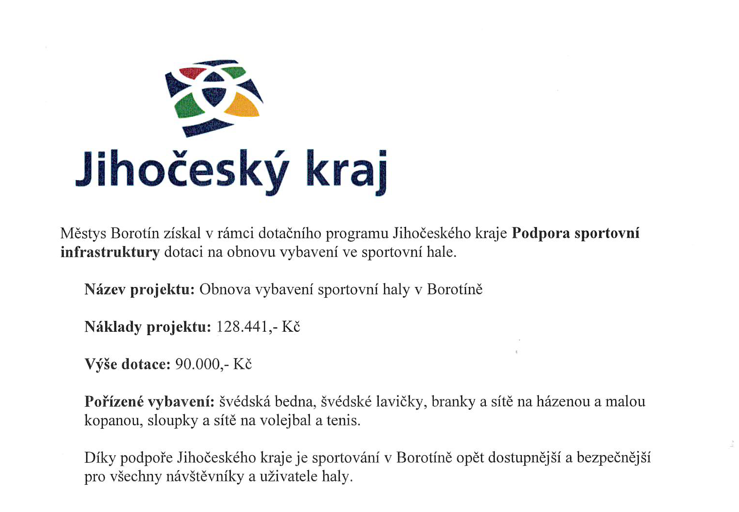 Podpora sportovní infrastruktury