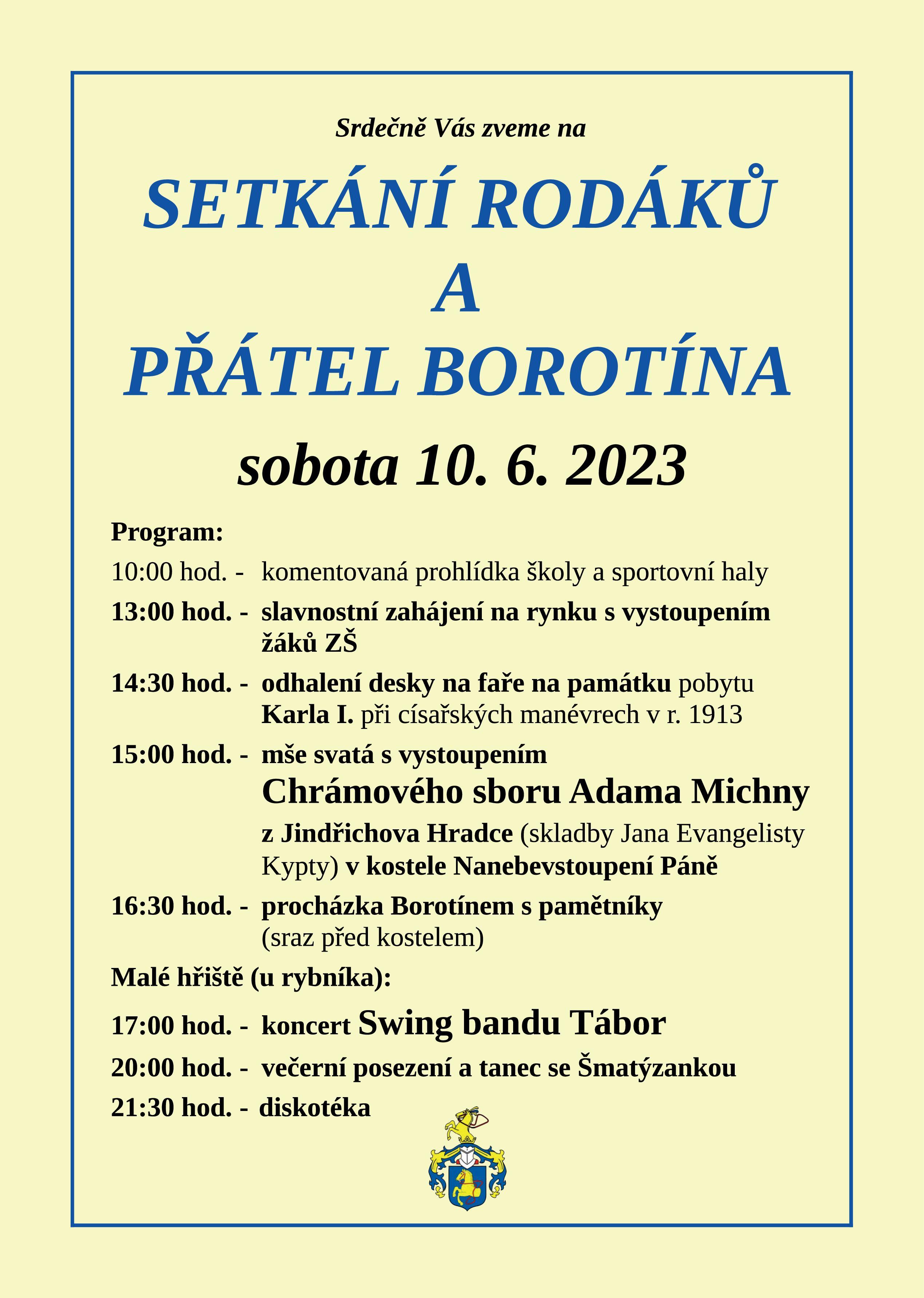Setkání rodáků a přátel Borotína