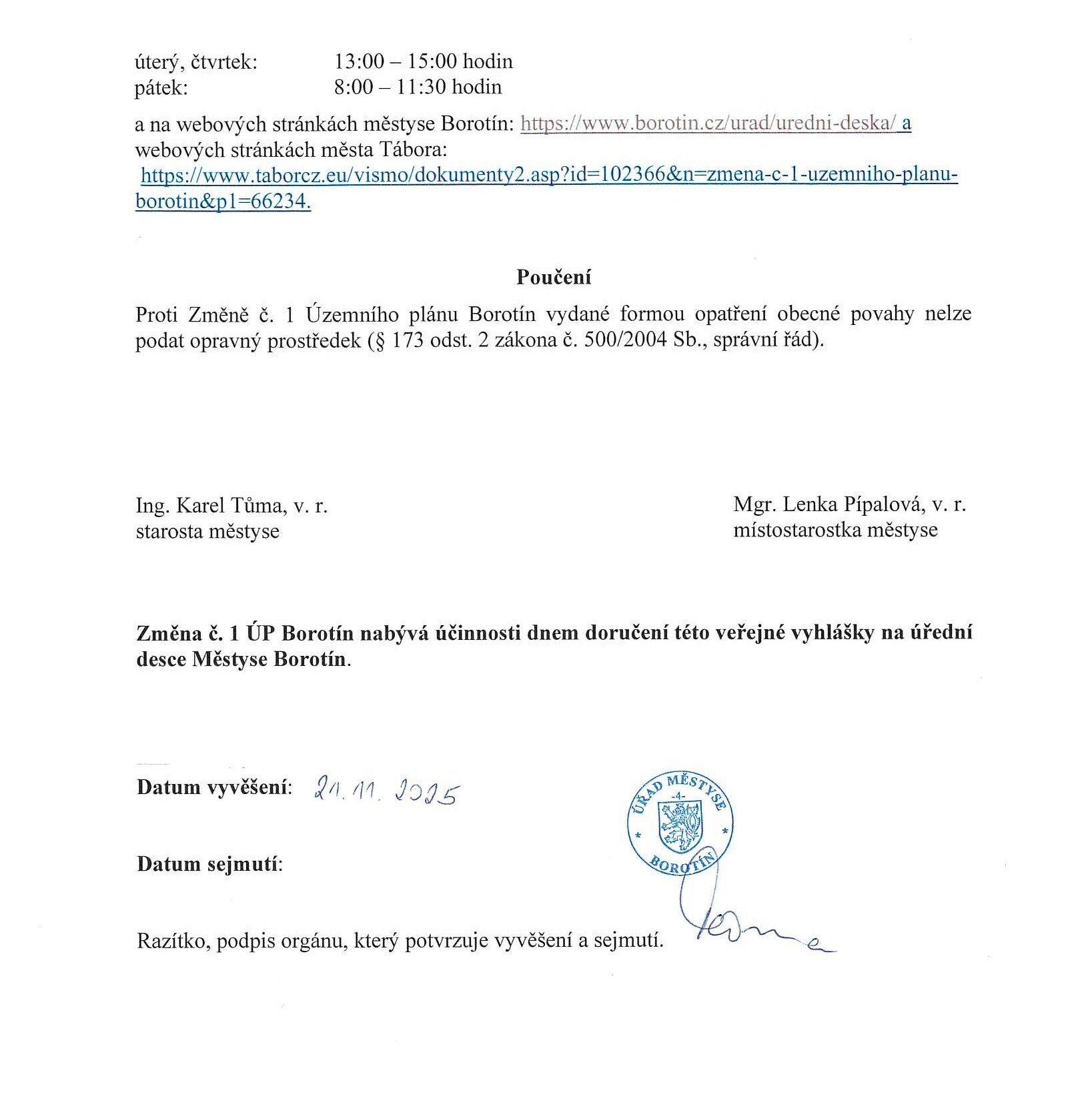 Veřejná vyhláška