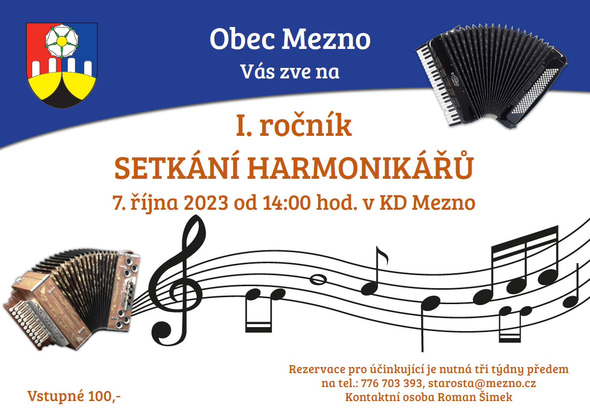 Pozvánka na setkání harmonikářů